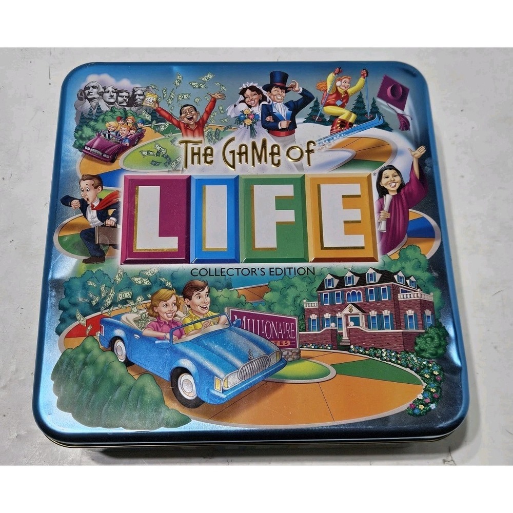 The Game of Life Collector's Edition Tin 2000 Missing 1 Life Tile & Money Rack
